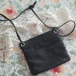Mini black leather purse